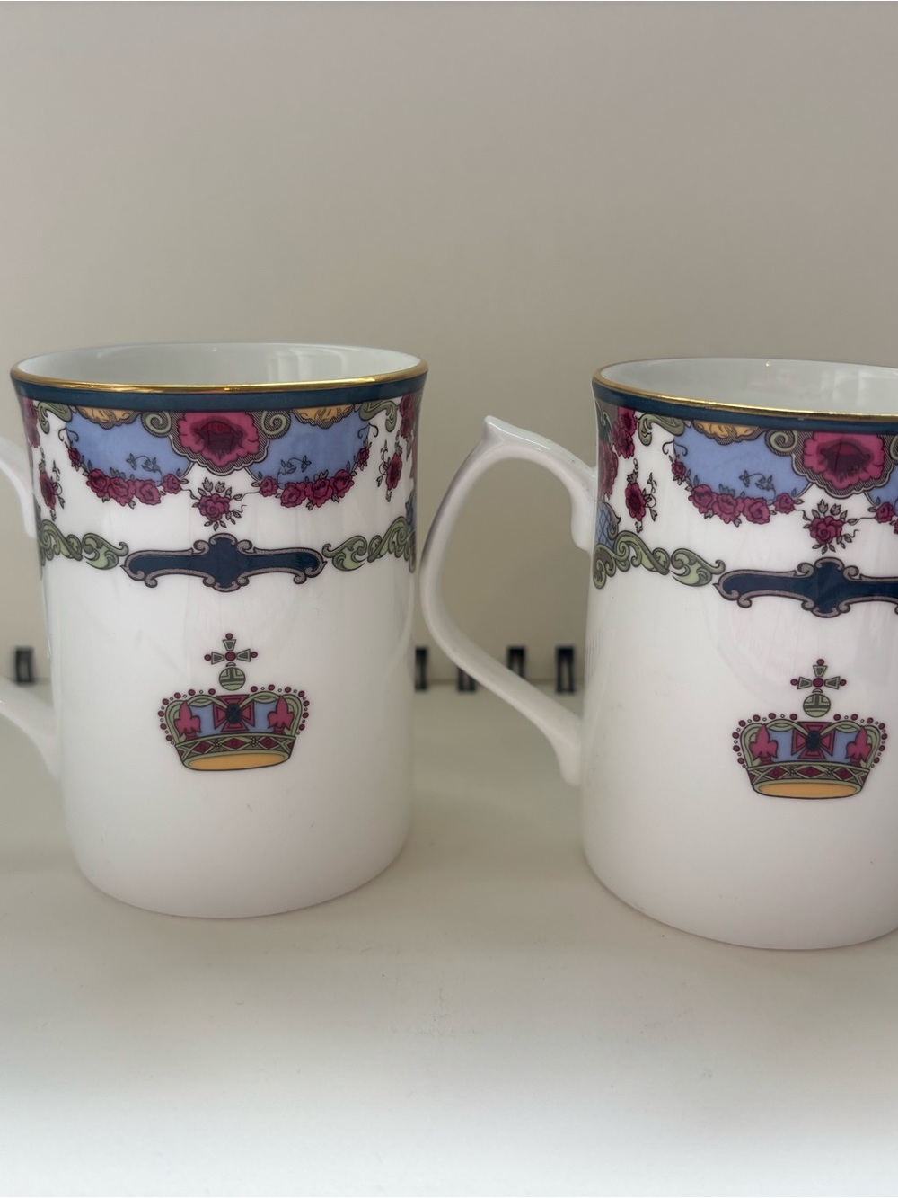 Vintage bone china mugs x2